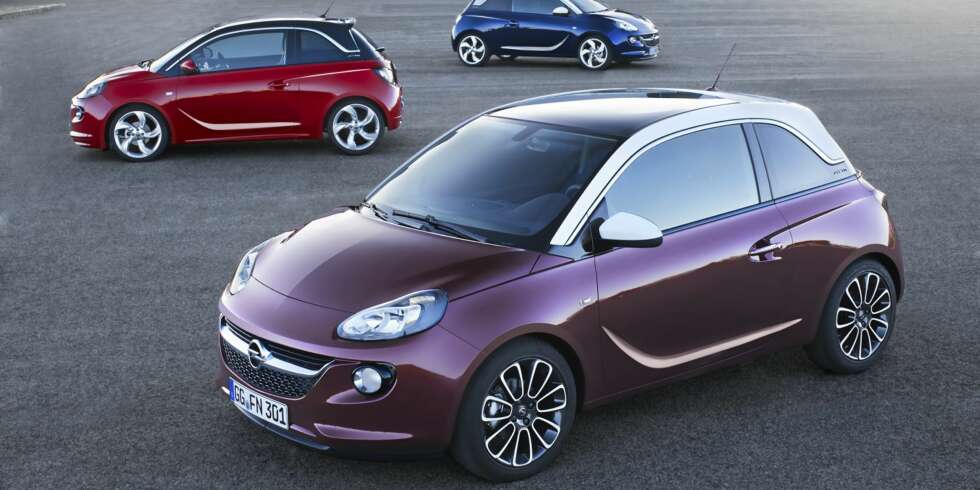 TRE VARIANTER: Opel Adam kommer i tre utstyrsversjoner: Jam, Glam og Slam. TRE VARIANTER: Opel Adam kommer i tre utstyrsversjoner: Jam, Glam og Slam.