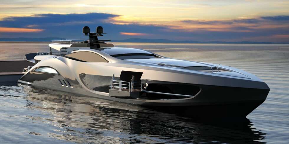 JAMES BOND: Strand Craft-yachten har høy James Bond-faktor. Foto: Ned Ship Group JAMES BOND: Strand Craft-yachten har høy James Bond-faktor. Foto: Ned Ship Group
