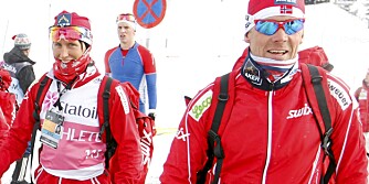 SKI-VM 2011: Marit Bjørgen og trener Egil Kristiansen på vei til sprinttrening i Holmenkollen. SKI-VM 2011: Marit Bjørgen og trener Egil Kristiansen på vei til sprinttrening i Holmenkollen.