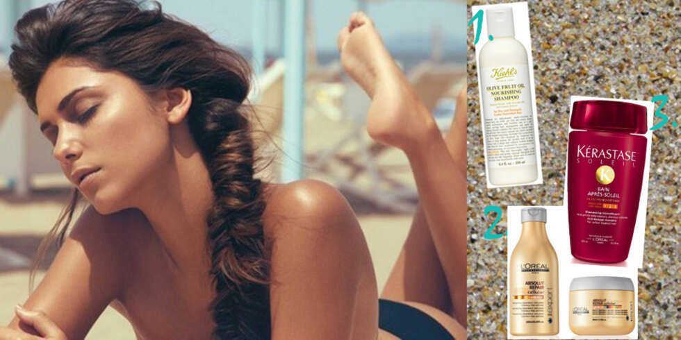 DISSE REDDER SOMMERHÅRET: 1. Kiehls Olive Fruit Oil sjampo, kr 159, Gimle Parfymeri. 2. Produkter fra Loreal Repair, fra kr 179, Kicks. 3. After Sun sjampo fra Kerastase, kr 189, blivakker.no. DISSE REDDER SOMMERHÅRET: 1. Kiehls Olive Fruit Oil sjampo, kr 159, Gimle Parfymeri. 2. Produkter fra Loreal Repair, fra kr 179, Kicks. 3. After Sun sjampo fra Kerastase, kr 189, blivakker.no.