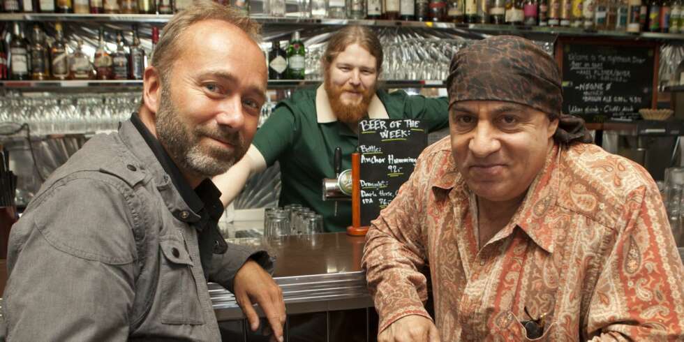 I BAREN: Trond Giske og Steven van Zandt møttes på restauranten The Nighthawk Diner i Oslo. I BAREN: Trond Giske og Steven van Zandt møttes på restauranten The Nighthawk Diner i Oslo.