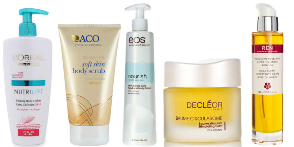 PRODUKTER SOM ER FINE TIL BYSTEN: Loreal Nutrilift (kr 79), Aco Soft Skin Body Scrub (kr 69), Eos Nourish Body Lotion (kr 88), Decleor Baume Circularome (kr429), REN Moroccan Rose Otte Body Oil (kr 350). PRODUKTER SOM ER FINE TIL BYSTEN: Loreal Nutrilift (kr 79), Aco Soft Skin Body Scrub (kr 69), Eos Nourish Body Lotion (kr 88), Decleor Baume Circularome (kr429), REN Moroccan Rose Otte Body Oil (kr 350).