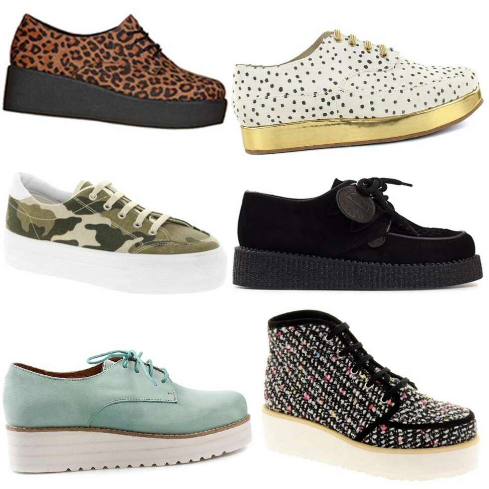 CREEPERS: Din Sko (kr 340), Stine Goya (kr 1995), Asos (kr 260), Underground (kr 1295), Shoe Biz (kr 1049), Asos (kr 364). CREEPERS: Din Sko (kr 340), Stine Goya (kr 1995), Asos (kr 260), Underground (kr 1295), Shoe Biz (kr 1049), Asos (kr 364).