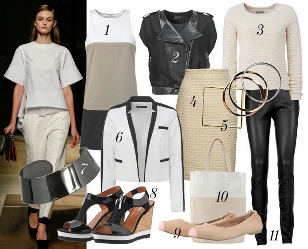MINIMALISTISK: 1. Kjole fra Marc'O Polo, kr 1499. 2. Vest fra Gina Tricot, kr 299. 3. Strikket genser fra Samsøe&Samsøe, kr 700. 4. Skjørt fra H&M, kr 399. 5. Armbånd fra Malene Birger, kr 699. 6. Jakke fra Gina Tricot, kr 399. 7. Chocker fra Black Lily, kr 350. 8. Kilehæl-sandaler fra Geox, kr 1099. 9. Ballerinas fra Moki, kr 300. 10. Veske fra H&M kr 399. 11. Skinnbukser fra Style, kr 4649. MINIMALISTISK: 1. Kjole fra Marc'O Polo, kr 1499. 2. Vest fra Gina Tricot, kr 299. 3. Strikket genser fra Samsøe&Samsøe, kr 700. 4. Skjørt fra H&M, kr 399. 5. Armbånd fra Malene Birger, kr 699. 6. Jakke fra Gina Tricot, kr 399. 7. Chocker fra Black Lily, kr 350. 8. Kilehæl-sandaler fra Geox, kr 1099. 9. Ballerinas fra Moki, kr 300. 10. Veske fra H&M kr 399. 11. Skinnbukser fra Style, kr 4649.
