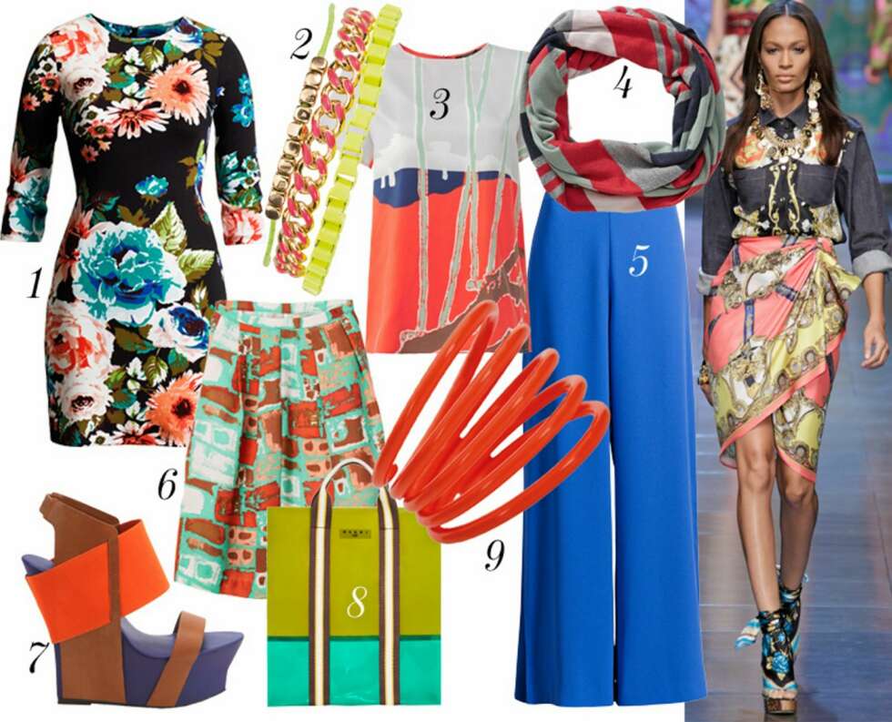 MAKSIMALISTISK: 1. Kjole fra H&M, kr 199. 2. Armbånd fra Pieces, kr 299. 3. Silketopp fra Bruuns Bazar, kr 1299. 4. Skjerf fra Mexx, kr 299. 5. Bukse fra H&M, kr 499. 6. Skjørt fra H&M, kr 349. 7. Sko fra United Nude, kr 1799. 8. Veske fra Marni for H&M, kr 399. 9. Ring fra Pieces, kr 49. MAKSIMALISTISK: 1. Kjole fra H&M, kr 199. 2. Armbånd fra Pieces, kr 299. 3. Silketopp fra Bruuns Bazar, kr 1299. 4. Skjerf fra Mexx, kr 299. 5. Bukse fra H&M, kr 499. 6. Skjørt fra H&M, kr 349. 7. Sko fra United Nude, kr 1799. 8. Veske fra Marni for H&M, kr 399. 9. Ring fra Pieces, kr 49.