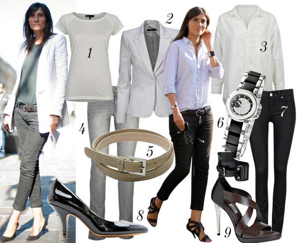 1: T-skjorte fra Cubus, kr 99. 2: Blazer fra Gina Tricot, kr 399. 3: Skjorte fra Bik Bok, kr 299. 4: Bukse fra MQ, kr 499. 5: Belte fra Mango, kr 199. 6: Klokke fra Dyrberg/ KErn, kr 1499. 7: Jeans fra Cubus, kr 199. 8: Pumps fra Mango, kr 399. 9: Sandaler fra by Malene Birger, kr 3499. 1: T-skjorte fra Cubus, kr 99. 2: Blazer fra Gina Tricot, kr 399. 3: Skjorte fra Bik Bok, kr 299. 4: Bukse fra MQ, kr 499. 5: Belte fra Mango, kr 199. 6: Klokke fra Dyrberg/ KErn, kr 1499. 7: Jeans fra Cubus, kr 199. 8: Pumps fra Mango, kr 399. 9: Sandaler fra by Malene Birger, kr 3499.