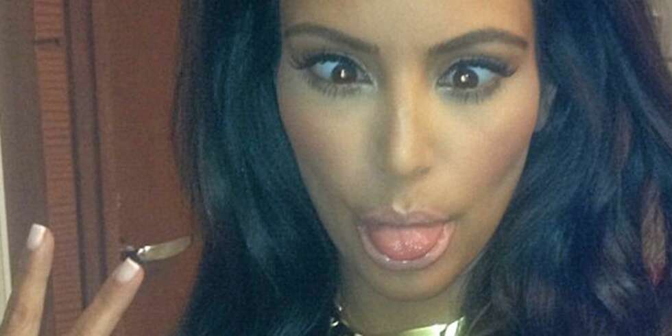 SKJELE-KIM: Kim Kardashian kommenterer ryktene om et fohold til Kanye West slik. SKJELE-KIM: Kim Kardashian kommenterer ryktene om et fohold til Kanye West slik.