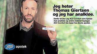 KAMPANJE: Da Thomas Giertsen tapte veddemålet med Morten Ramm, havnet han på slike reklamepostere. KAMPANJE: Da Thomas Giertsen tapte veddemålet med Morten Ramm, havnet han på slike reklamepostere.