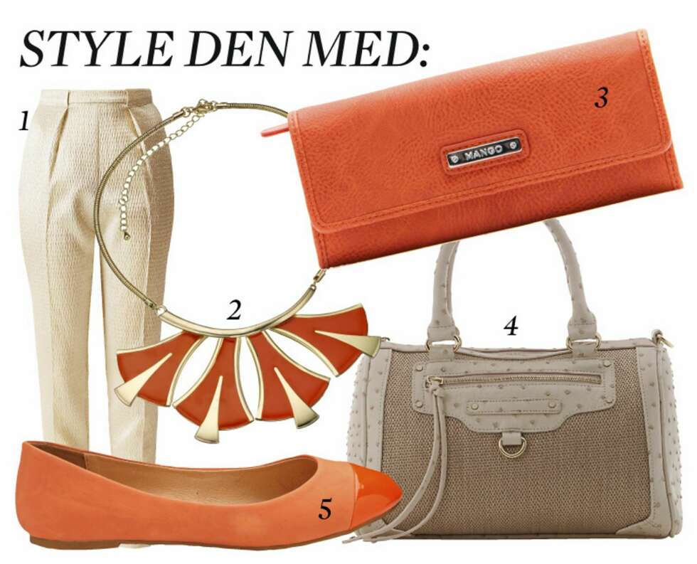 1: Bukse fra H&M, kr 499. 2: Smykke fra Oasis, kr 349. 3: Lommebok fra Mango, kr 169. 4: Veske fra Aldo, kr 499. 5: Ballerinas fra Bianco, kr 299. 1: Bukse fra H&M, kr 499. 2: Smykke fra Oasis, kr 349. 3: Lommebok fra Mango, kr 169. 4: Veske fra Aldo, kr 499. 5: Ballerinas fra Bianco, kr 299.