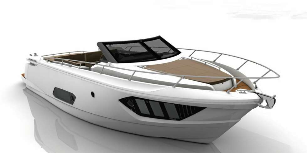 JUBILEUM: Dette blir verftets jubileumsmodell, sportscruiseren 40 STL - Sport Line. ILLUSTRASJON: Absolute JUBILEUM: Dette blir verftets jubileumsmodell, sportscruiseren 40 STL - Sport Line. ILLUSTRASJON: Absolute