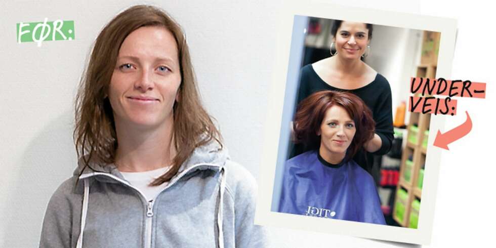FØR OG UNDERVEIS: Miriam ble ny med Kamille. FØR OG UNDERVEIS: Miriam ble ny med Kamille.
