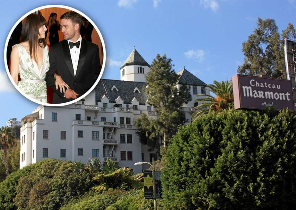 SLOTTSTAPPET: Chateau Marmont på Sunset Boulevard har siden åpningen i 1927 vært de rike og berømtes lekegrind. Hit søker blant annet kjendisparet Justin Timberlake og Jessica Biel. SLOTTSTAPPET: Chateau Marmont på Sunset Boulevard har siden åpningen i 1927 vært de rike og berømtes lekegrind. Hit søker blant annet kjendisparet Justin Timberlake og Jessica Biel.