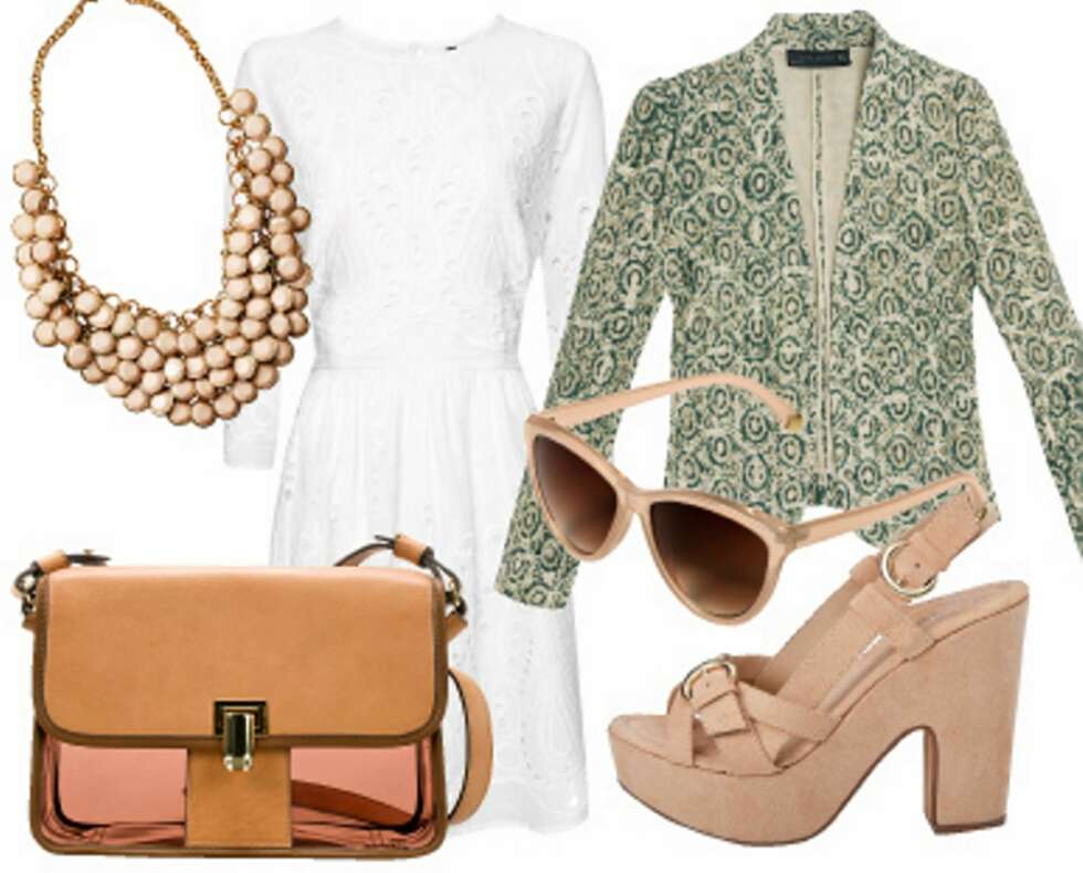 ROMANTISK: Smykke fra H&M, kr 129. Kjole fra Mango, kr 449. Blazer fra Zara, kr 799. Veske fra Zara, kr 679. Solbriller fra H&M, kr 79. Sandaler fra Bianco, kr 499. ROMANTISK: Smykke fra H&M, kr 129. Kjole fra Mango, kr 449. Blazer fra Zara, kr 799. Veske fra Zara, kr 679. Solbriller fra H&M, kr 79. Sandaler fra Bianco, kr 499.