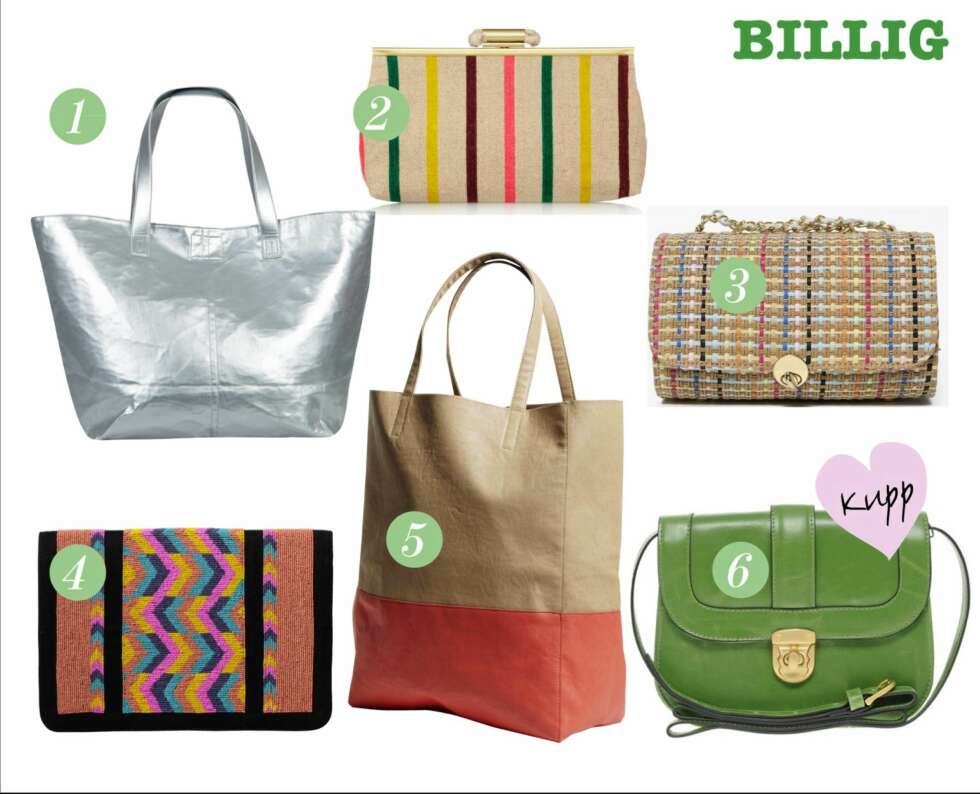 BILLIG: 1. Bik Bok, kr 250,- 2. J Crew, kr 399,- 3. Modekungen, kr 479,- 4. Monki, kr 180,- 5. Lindex, kr 199,- 6. Pieces, kr 180,- BILLIG: 1. Bik Bok, kr 250,- 2. J Crew, kr 399,- 3. Modekungen, kr 479,- 4. Monki, kr 180,- 5. Lindex, kr 199,- 6. Pieces, kr 180,-