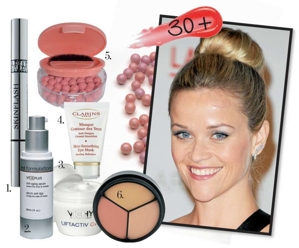 30+: 1. Highlighter Skinflash Radiance Booster Pen fra Dior, kr 356,- 2. Vit A Plus Anti-Aging Serum fra md formulation, kr 699,- 3. Liftactiv dagkrem fra Vichy, kr 319,- 4. Clarins Skin-Smoothing eye mask,
kr 375,- 5. Rougen Bronzing Pearl fra Viva La Diva, kr 85,- 6. Bland deg frem til din hudfarge. Dekkrem Cover All Mix fra Make Up Store, kr 265,- 30+: 1. Highlighter Skinflash Radiance Booster Pen fra Dior, kr 356,- 2. Vit A Plus Anti-Aging Serum fra md formulation, kr 699,- 3. Liftactiv dagkrem fra Vichy, kr 319,- 4. Clarins Skin-Smoothing eye mask,
kr 375,- 5. Rougen Bronzing Pearl fra Viva La Diva, kr 85,- 6. Bland deg frem til din hudfarge. Dekkrem Cover All Mix fra Make Up Store, kr 265,-