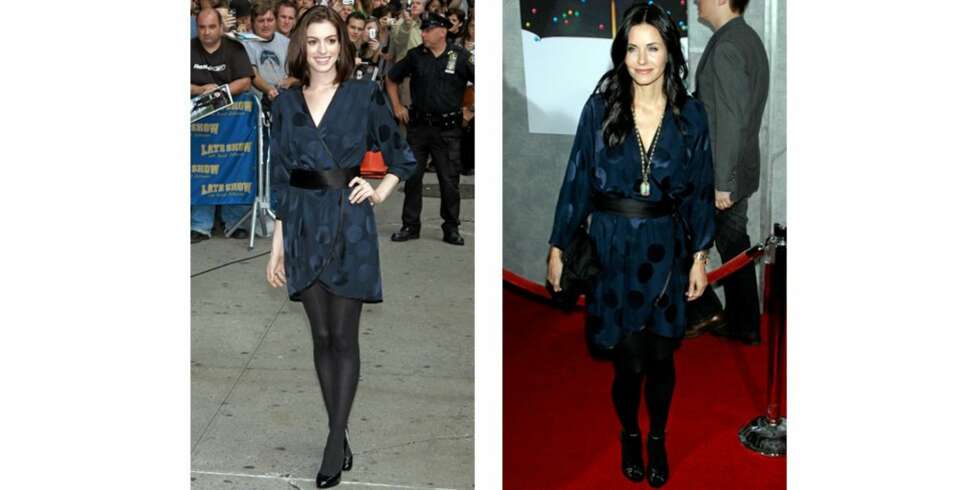 KJOLEDUELL: Ser Anne Hathaway eller Courteney Cox best ut i denne kjolen? KJOLEDUELL: Ser Anne Hathaway eller Courteney Cox best ut i denne kjolen?
