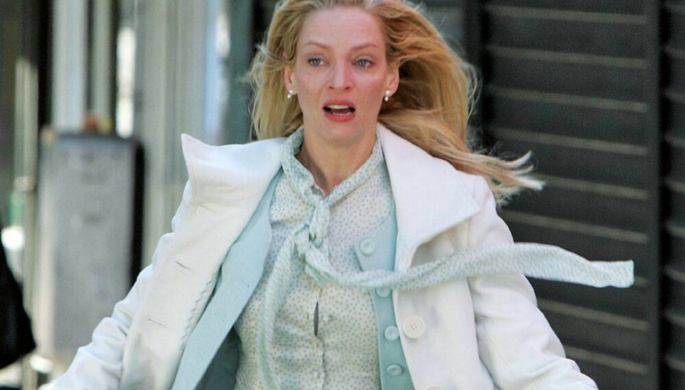 Uma Thurman på filminnspilling Uma Thurman på filminnspilling