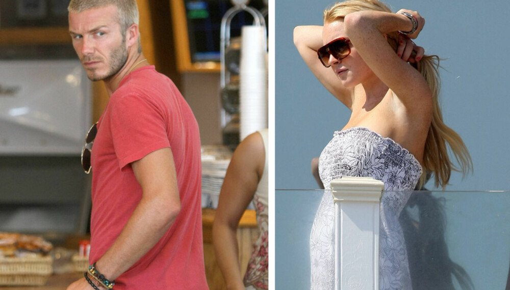 David Beckham og Lindsay Lohan David Beckham og Lindsay Lohan