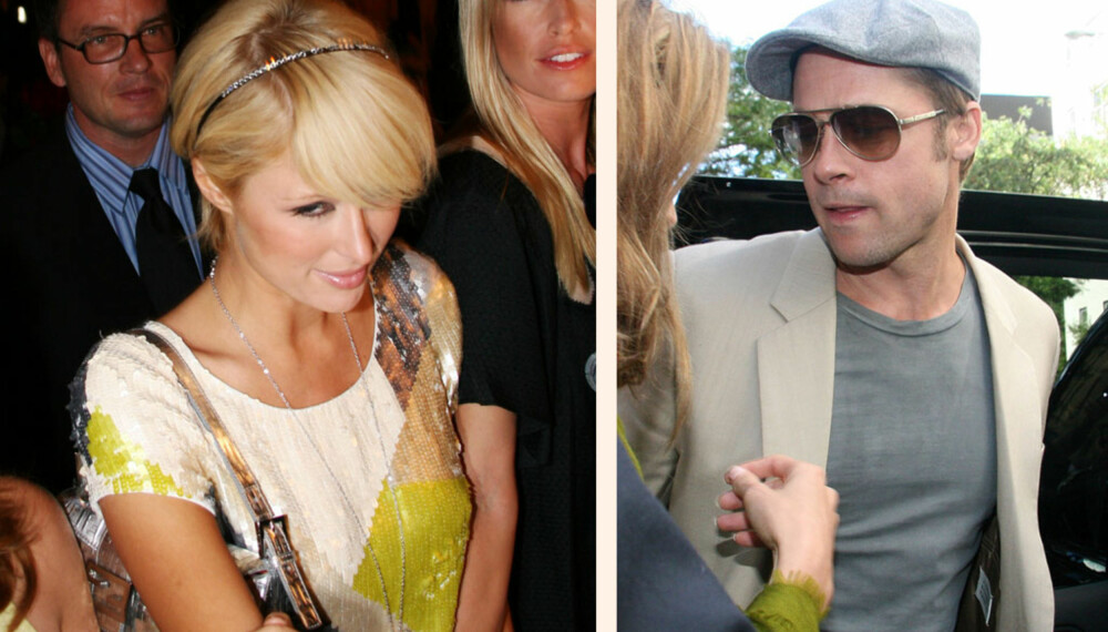 Paris Hilton og Brad Pitt Paris Hilton og Brad Pitt