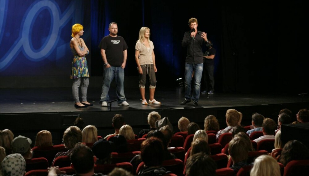 Idol 2007: Lillestrøm-helgen. Juryen på scenen Idol 2007: Lillestrøm-helgen. Juryen på scenen