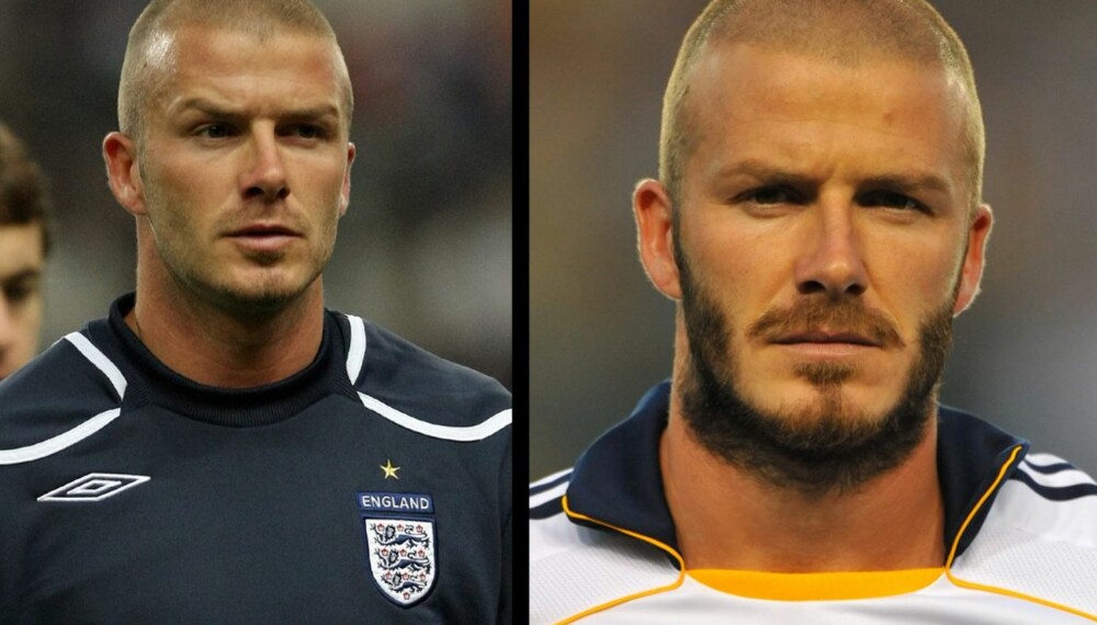 David Beckham, med og uten skjegg David Beckham, med og uten skjegg