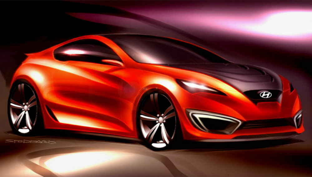 Hyundais kommende sportscoupé-konsept Genesis Coupé viser ordentlig tøffe takter. Den vil gå i strupen på etablerte storheter, og skal gi masser av kjøreglede, heftige fartsprestasjoner og eleganse på høyeste nivå. Hyundais kommende sportscoupé-konsept Genesis Coupé viser ordentlig tøffe takter. Den vil gå i strupen på etablerte storheter, og skal gi masser av kjøreglede, heftige fartsprestasjoner og eleganse på høyeste nivå.
