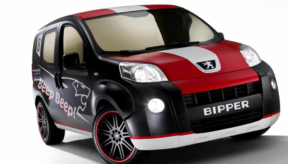 Det er litt søkt med en bil som dette, men vi håper Peugeot vil selge Bipper med dette utseendet. En skikkelig fargeklatt! Det er litt søkt med en bil som dette, men vi håper Peugeot vil selge Bipper med dette utseendet. En skikkelig fargeklatt!