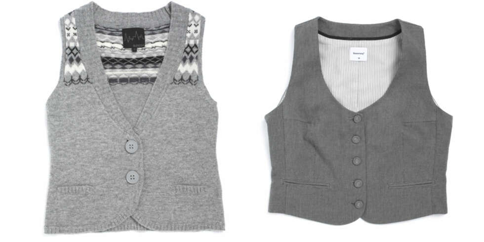 Strikket vest med mønster fra Blend She, kr 399 og klassisk dressvest fra Boomerang, kr 999. Strikket vest med mønster fra Blend She, kr 399 og klassisk dressvest fra Boomerang, kr 999.