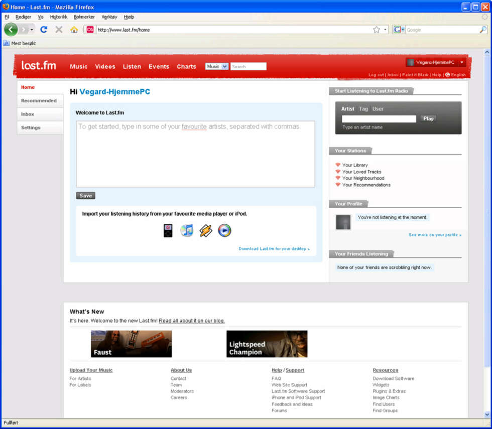 LAST NED: Klikk på ikonet for din musikkspiller, eller bare på linken «Download Last.fm for your desktop» LAST NED: Klikk på ikonet for din musikkspiller, eller bare på linken «Download Last.fm for your desktop»