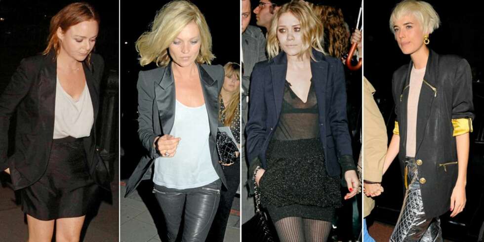 TRENDBEVISSTE: Stella McCartney, Kate Moss, Mary-Kate Olsen og Agyness Deyn er alle motebevisste jenter i herreblazer. TRENDBEVISSTE: Stella McCartney, Kate Moss, Mary-Kate Olsen og Agyness Deyn er alle motebevisste jenter i herreblazer.