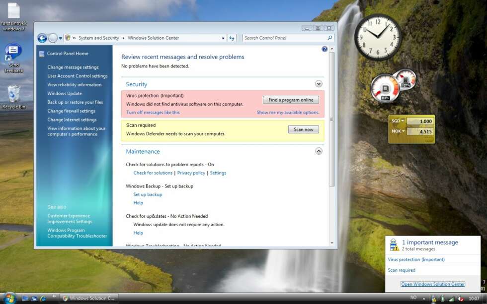 LIKT VISTA: Utseendet i betaversjonen av Windows 7 ligner ganske mye på Vista. Start-menyen vil bli annerledes i den ferdige versjonen. LIKT VISTA: Utseendet i betaversjonen av Windows 7 ligner ganske mye på Vista. Start-menyen vil bli annerledes i den ferdige versjonen.