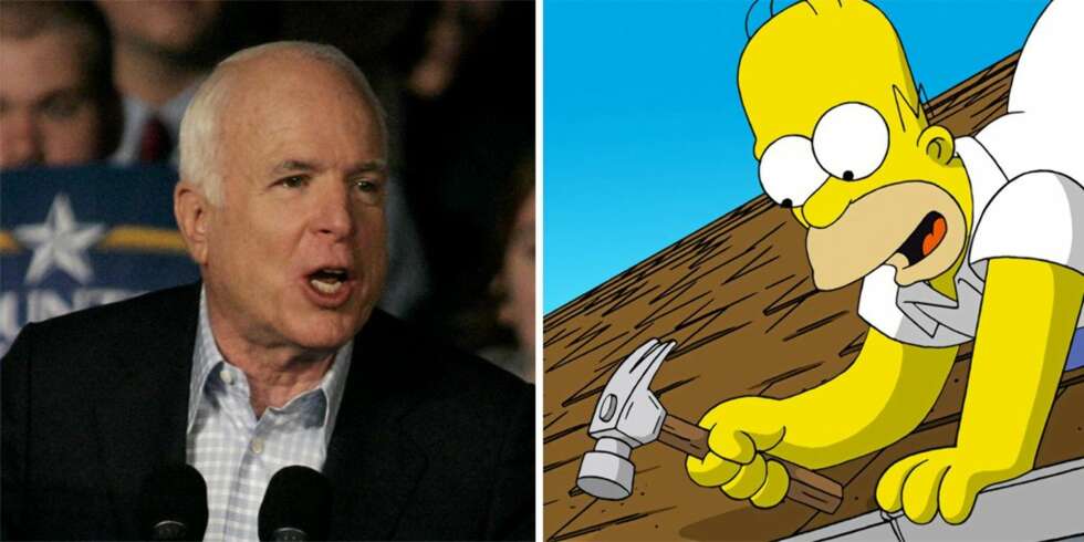 Valgkampmedabrbeiderne til John McCain raser mot The Simpsons etter at Homer i helgens episode framstilte Det republikanske partiet som valgfuskere. Valgkampmedabrbeiderne til John McCain raser mot The Simpsons etter at Homer i helgens episode framstilte Det republikanske partiet som valgfuskere.