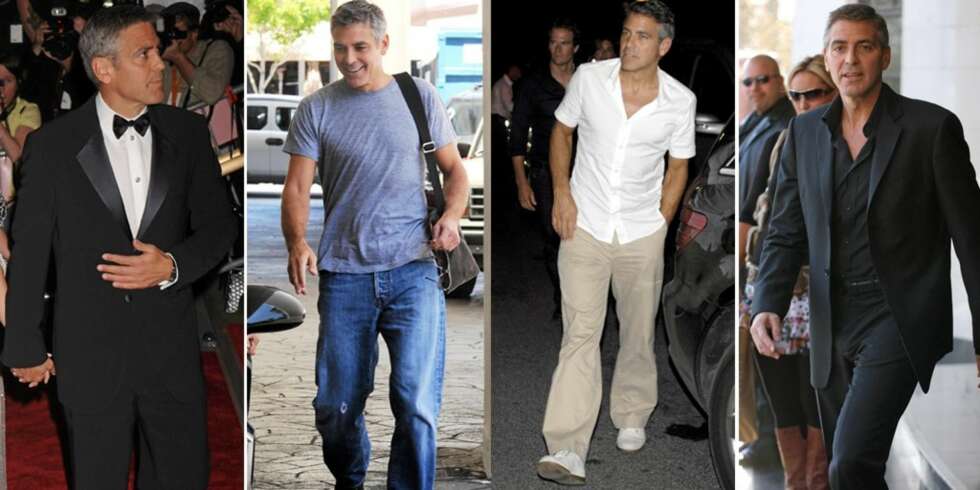 BLANDET STIL: Geroge Clooney har både en klassisk og avslappet klesstil. BLANDET STIL: Geroge Clooney har både en klassisk og avslappet klesstil.