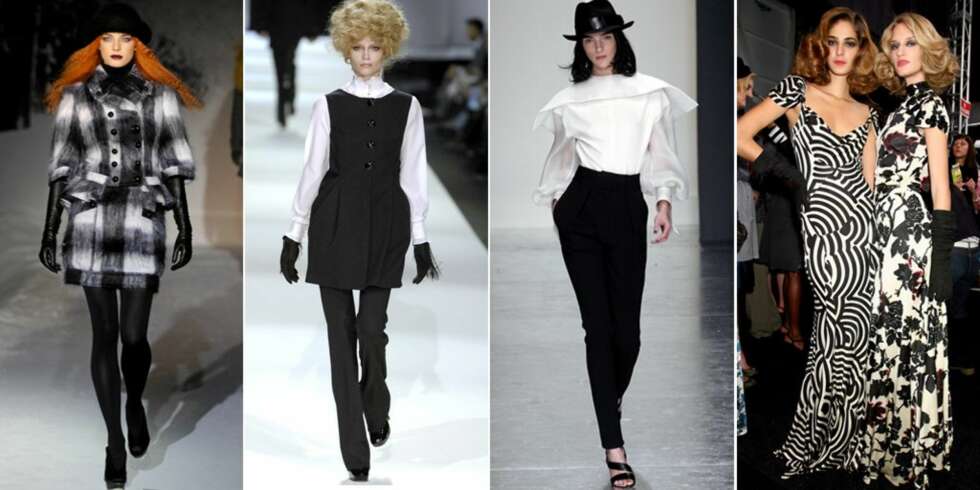 FARGELØSE: Både Julien Macdonald, Moschino, Gianfranco Ferre og Diane von Furstenberg går for en fargeløs kombinasjon i vinter. FARGELØSE: Både Julien Macdonald, Moschino, Gianfranco Ferre og Diane von Furstenberg går for en fargeløs kombinasjon i vinter.
