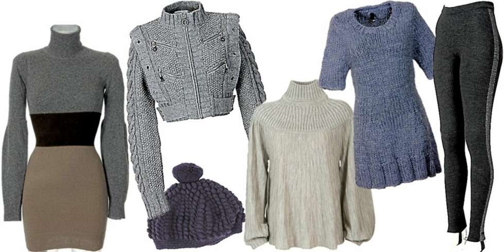 FRA VENSTRE: Tettsittende ullkjole fra Mango (kr 449), kort jakke med glidelåser, fra Selected (kr 699), lue fra Selected (kr 799), høyhalset
strikkegenser fra Selected (kr 899), ullkjole fra H&M (kr 598), ulltights fra By Marlene Birger hos Den Dama (kr 1199) FRA VENSTRE: Tettsittende ullkjole fra Mango (kr 449), kort jakke med glidelåser, fra Selected (kr 699), lue fra Selected (kr 799), høyhalset
strikkegenser fra Selected (kr 899), ullkjole fra H&M (kr 598), ulltights fra By Marlene Birger hos Den Dama (kr 1199)