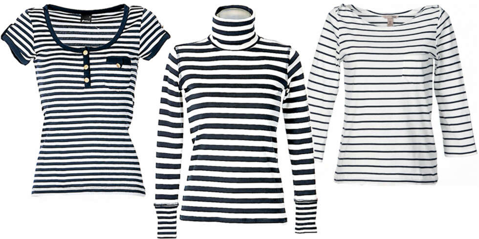 FRA VENSTRE: T-skjorte med gullknapper fra Gina Tricot (kr 149), turtleneck fra Cottonfield hos Companys (kr 500), genser med trekvart erm og brystlommer fra H&M Organic Cotton (kr 398) FRA VENSTRE: T-skjorte med gullknapper fra Gina Tricot (kr 149), turtleneck fra Cottonfield hos Companys (kr 500), genser med trekvart erm og brystlommer fra H&M Organic Cotton (kr 398)