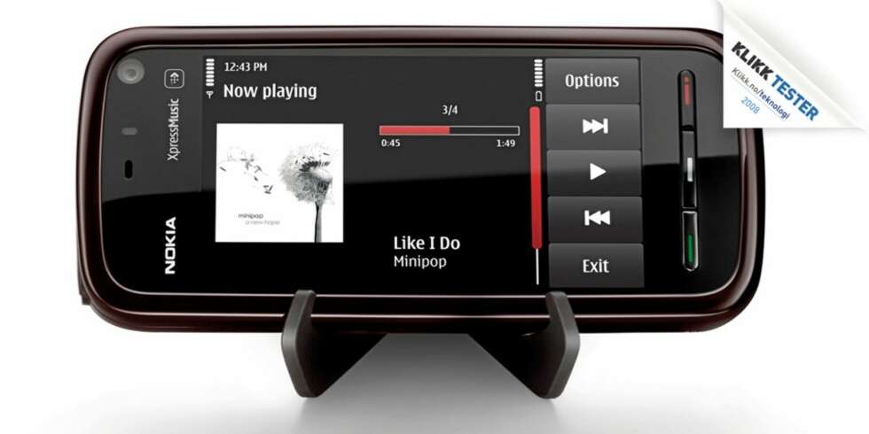 Nokia 5800 XpressMusic er Nokias første mobil med heldekkende berøringsskjerm. Nokia 5800 XpressMusic er Nokias første mobil med heldekkende berøringsskjerm.
