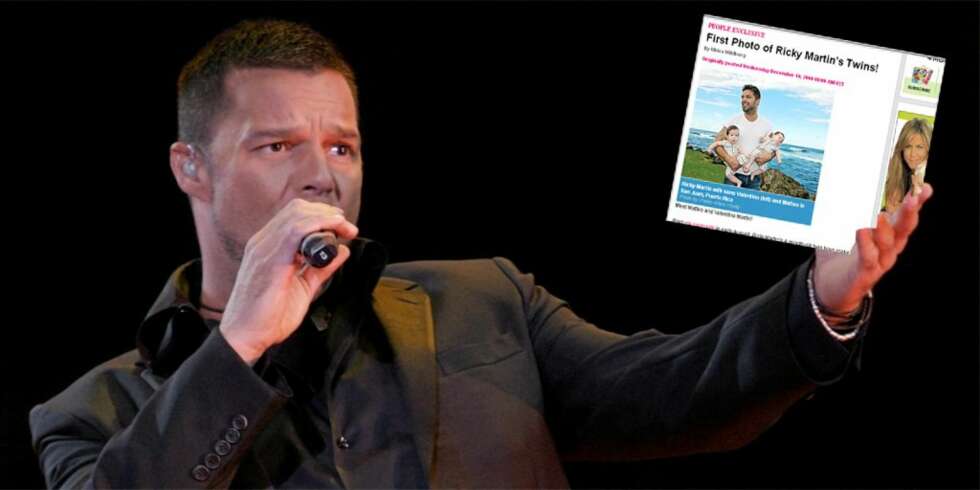 Ricky Martin er stolt som en gallo (spansk hane) etter at han i august fikk tvillingsønnene Valentino og Matteo. Ricky Martin er stolt som en gallo (spansk hane) etter at han i august fikk tvillingsønnene Valentino og Matteo.
