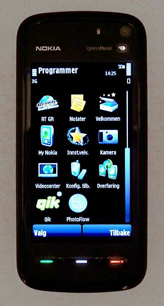 Nederst til venstre ser du Qik-ikonet på en Nokia-mobil. Nederst til venstre ser du Qik-ikonet på en Nokia-mobil.