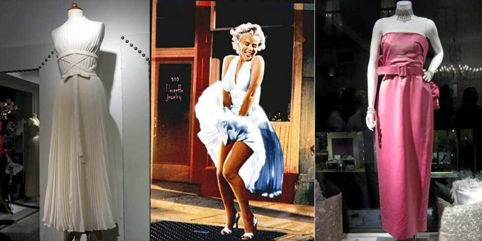 STILLES UT: De legendarsiske kjolene fra "The Seven Year Itch" og "Diamonds Are a Girls Best Friend" stilles ut i Oslo. Marilyn hatet dem begge, forteller mannen bak utstillingen STILLES UT: De legendarsiske kjolene fra "The Seven Year Itch" og "Diamonds Are a Girls Best Friend" stilles ut i Oslo. Marilyn hatet dem begge, forteller mannen bak utstillingen