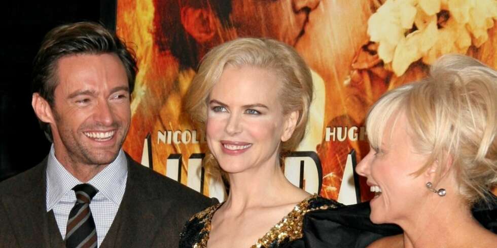 FINE VENNER: Hugh Jackman på premiere med venninneparet Nicole Kidman og Deborra-Lee Furness. FINE VENNER: Hugh Jackman på premiere med venninneparet Nicole Kidman og Deborra-Lee Furness.