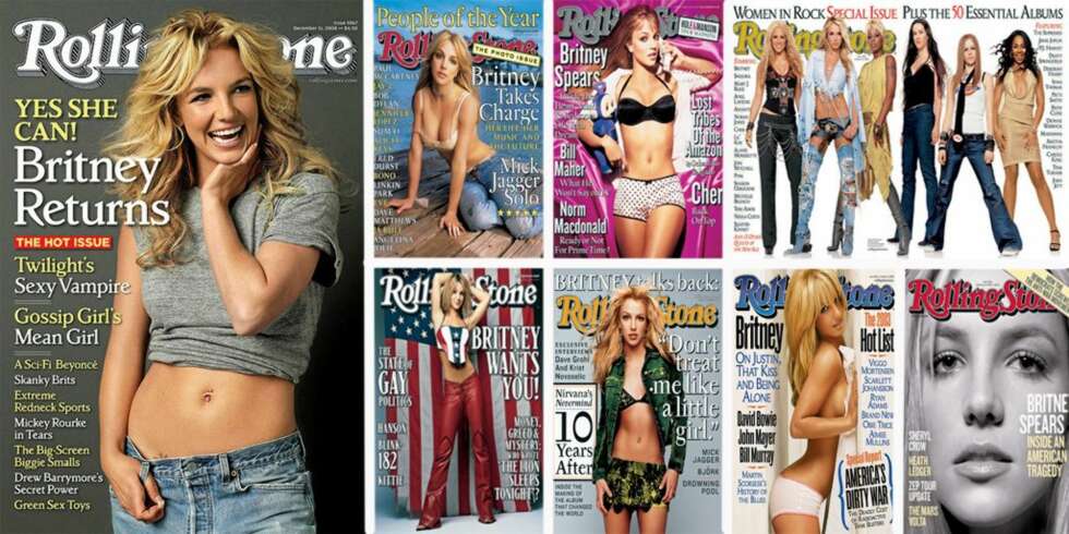 Britney har prydet forsiden av Rolling Stone hele åtte ganger siden starten på sin karriere for 10 år siden. Britney har prydet forsiden av Rolling Stone hele åtte ganger siden starten på sin karriere for 10 år siden.