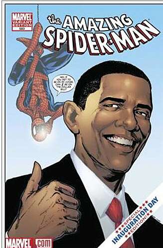 Barack er Spiderman-fan på sin hals. Barack er Spiderman-fan på sin hals.