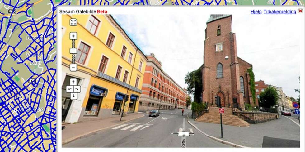 TA EN TUR I GATA: Sesam har lansert en gateversjon av sitt Oslo-kart, derdu kan se gaten fra alle vinkler. Observante lesere vil merke seg at butikken til venstre, Bjørn Ringstrøms Antikvariat, har flyttet etter at bildet ble tatt. TA EN TUR I GATA: Sesam har lansert en gateversjon av sitt Oslo-kart, derdu kan se gaten fra alle vinkler. Observante lesere vil merke seg at butikken til venstre, Bjørn Ringstrøms Antikvariat, har flyttet etter at bildet ble tatt.