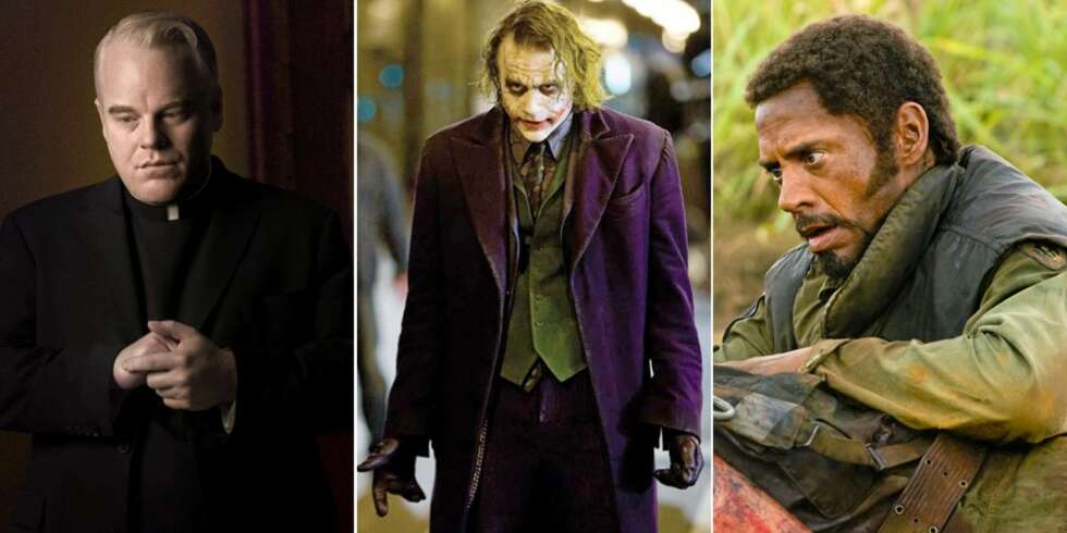 NOMINERTE: Philip Seymour Hoffman, Heath Ledger og Robert Downey Jr. er nominerte sammen med Josh Brolin og Michael Shannon. NOMINERTE: Philip Seymour Hoffman, Heath Ledger og Robert Downey Jr. er nominerte sammen med Josh Brolin og Michael Shannon.