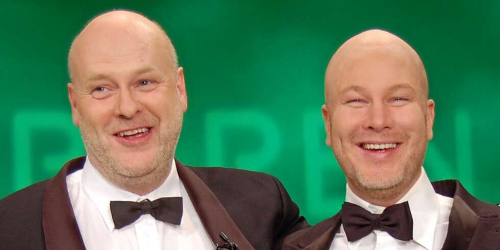 2 X JOSTEIN: Jostein Pedersen møtte sin «dobbeltgjenger» Gustav Nilsen i TV 2s studio i forbindelse med finalen på «Skaperen». 2 X JOSTEIN: Jostein Pedersen møtte sin «dobbeltgjenger» Gustav Nilsen i TV 2s studio i forbindelse med finalen på «Skaperen».