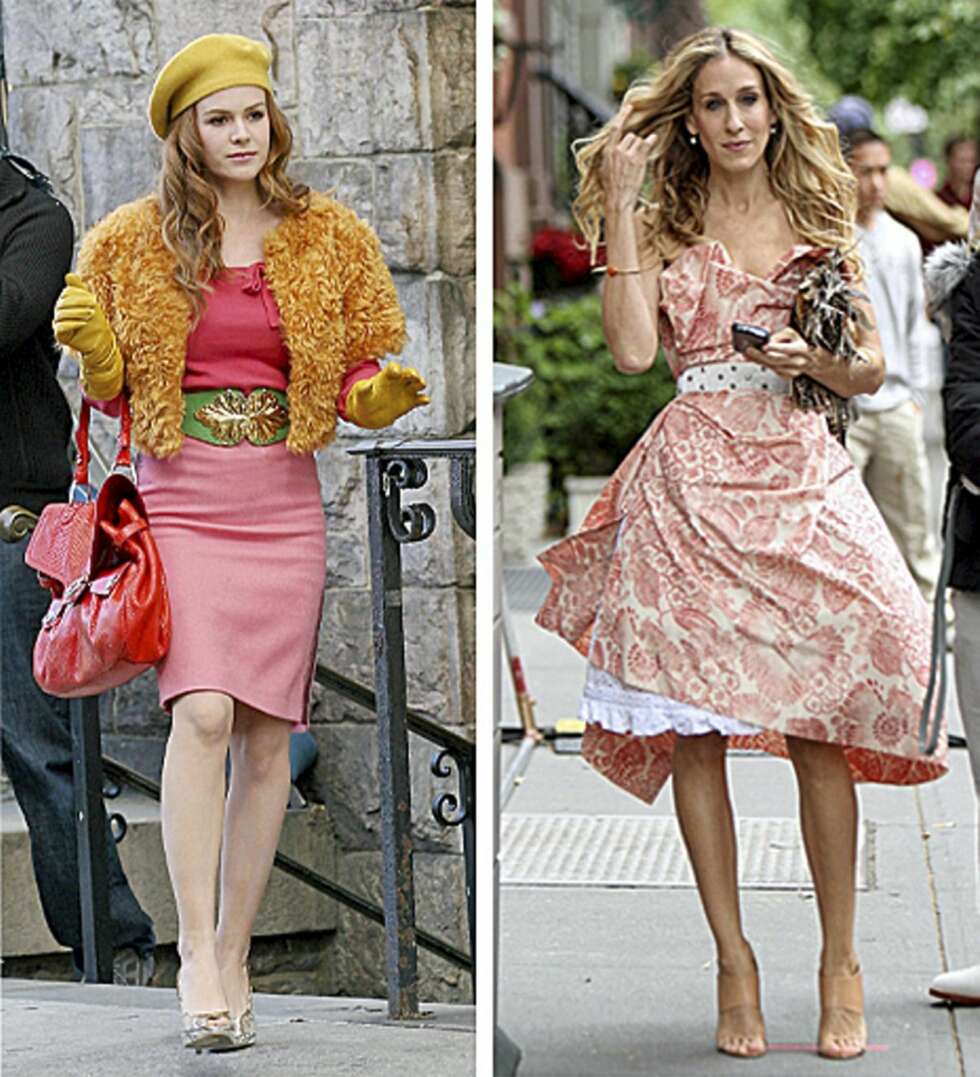 KORALLJENTER: Begge fashionistaene kjører gjerne på med korall, en av årets største trendfarger. Men mens Carrie foretrekker Oscar de la Renta, Salvatore Ferragamo og Manolo Blahnik, satser Becky på mer gjenkjennelige merker som Louis Vuitton og Gucci. KORALLJENTER: Begge fashionistaene kjører gjerne på med korall, en av årets største trendfarger. Men mens Carrie foretrekker Oscar de la Renta, Salvatore Ferragamo og Manolo Blahnik, satser Becky på mer gjenkjennelige merker som Louis Vuitton og Gucci.