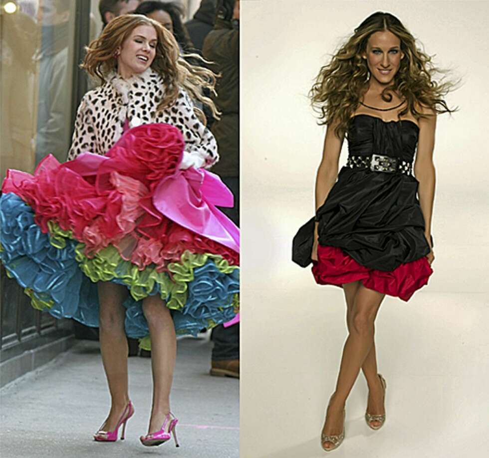 FØRSTEDAMEN: Sarah Jessica Parker som Carrie Bradshaw har nå fått konkurranse av en ny fashionista, nemlig Isla Fisher i rollen som shoppegale Becky Newton. FØRSTEDAMEN: Sarah Jessica Parker som Carrie Bradshaw har nå fått konkurranse av en ny fashionista, nemlig Isla Fisher i rollen som shoppegale Becky Newton.