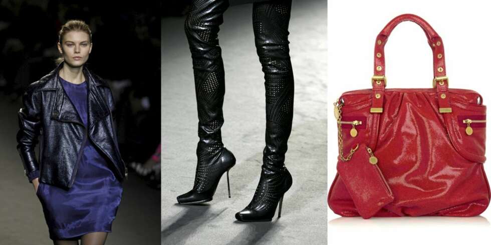 ALTERNATIV TIL SKINN: Stella McCartney bruker ikke skinn og pels i sin design, men har utviklet alternativer som likner. Her er to bilder fra høst 2009-visningen til McCartney, samt en veske fra Net-a-porter.com ALTERNATIV TIL SKINN: Stella McCartney bruker ikke skinn og pels i sin design, men har utviklet alternativer som likner. Her er to bilder fra høst 2009-visningen til McCartney, samt en veske fra Net-a-porter.com