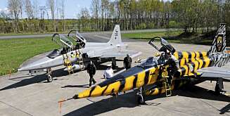 NESTEN SOM NYE: F-5 jagerflyene Forsvaret har forsøkt å selge i ti år er blant de best bevarte eksemplarer i verden. NESTEN SOM NYE: F-5 jagerflyene Forsvaret har forsøkt å selge i ti år er blant de best bevarte eksemplarer i verden.